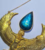 Picture of Premium Large Gold Isis Goddess Necklace with Labradorite—Egyptian Goddess Jewelry