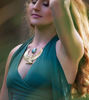 Picture of Premium Large Gold Isis Goddess Necklace with Labradorite—Egyptian Goddess Jewelry