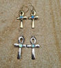 Picture of Abalone Ankh Earrings—Key of Life Egyptian Jewelry—Handcrafted by Balinese Artisans