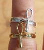 Picture of Adjustable Ankh Ring—Egyptian Key of Life Jewelry in Brass or Silver