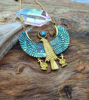 Picture of Horus Necklace with Abalone Wings – Egyptian God Pendant with Labradorite or Moonstone