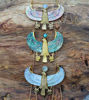 Picture of Horus Necklace with Abalone Wings – Egyptian God Pendant, Labradorite or Moonstone, Pink Pearl, & Ancient Egyptian Jewelry