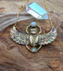 Picture of Cleopatra Scarab Necklace – Egyptian Moonstone & Labradorite Statement Jewelry