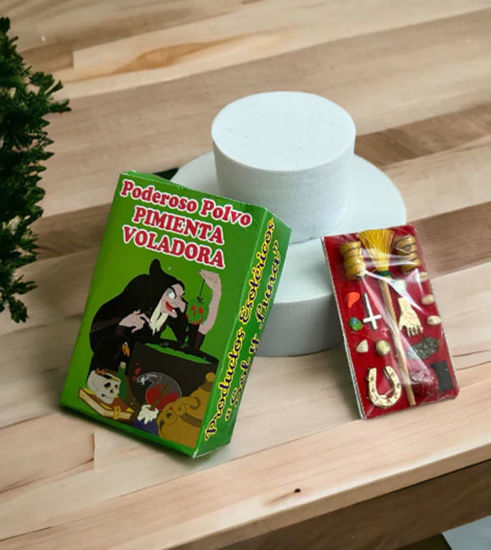 A box of esoteric powder for spiritual practices and minful intention