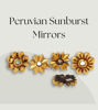 Picture of Peruvian Sunburst Mirror 5" Gold, Handmade Wall Art, Vintage Home Decor