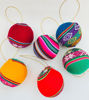 Picture of Christmas Tree Balls – Set of 6 Handmade Andean Ornaments, Peruvian Style, Ethnic Christmas Decorations