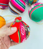 Picture of Christmas Tree Balls – Set of 6 Handmade Andean Ornaments, Peruvian Style, Ethnic Christmas Decorations