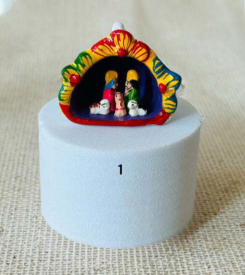 Picture of Nativity Scene Christmas Tree Ornaments • Handcrafted Peruvian Decor (1.5" Tall)