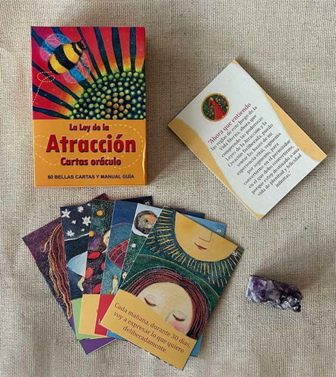 Picture of Law of Attraction Oracle Cards in Spanish • 60 Cards with Guidebook