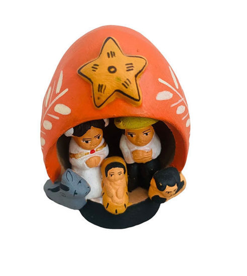 Picture of Gourd Nativity Scene Ornament • Christmas Decor • 1 Piece (Available in Multiple Colors)