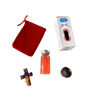 A small bottle of perfume and two additional small bottles, part of the Hechizo Gitano spell kit for love and luck.