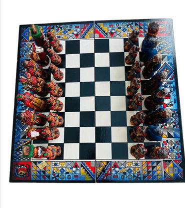 Picture of Peruvian Handmade Chess Board Game – Inca vs. Spanish Conquerors (40x40cm)