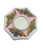 A collection of six mirrors, each with unique gold and blue designs, reflecting the elegance of handmade Peruvian craftsmanship.