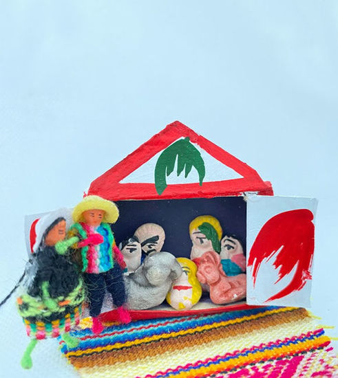 Picture of Nativity Scene in Matchbox. Christmas Decor, ornaments