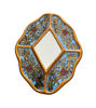Handcrafted Peruvian-style decorative mirror with intricate floral carvings and gold leaf accents.