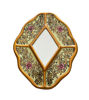 Picture of Handcrafted Floral Wall Mirror – Peruvian Cuzco Style Gold Leaf Carved Wooden Decor
