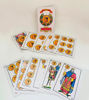 A traditional Spanish Baraja deck of 40 playing cards, each card adorned with unique illustrations of diverse individuals.
