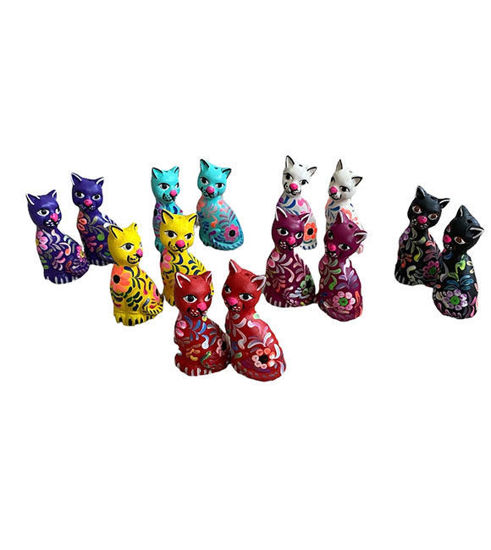 Picture of Colorful Cat figurine 2 pieces