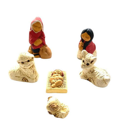 Picture of Peruvian Nativity Scene Christmas Decor • 6-Piece Set • 2" Tall