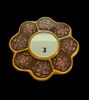 8-inch flower-shaped mirror with a gold frame, highlighting traditional Peruvian craftsmanship and vintage Colonial floral design.