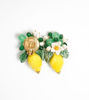 Picture of Clip earrings with lemon, pearls and stones
