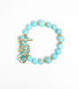 Picture of Bracelet with seahorse and turquoise Howlite stone beads