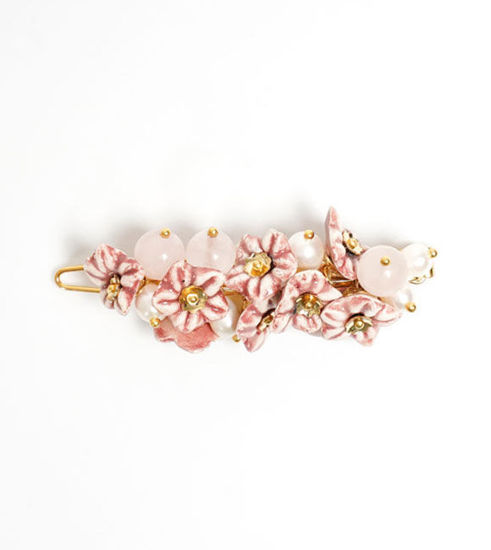 Picture of Hair clip with flowers, stones and pearls