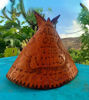 Picture of Personalized (long tex outside)Teepee Leather Handcrafted Incense Burner⇻ Native American Style Incense Burner ⇻ Handcrafted Teepee Burner