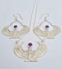 Picture of Silver Amethyst Isis Goddess Earrings | Sterling Silver Egyptian Jewelry with Amethyst Gemstone