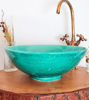 Picture of Custom Made Turquoise Green Hand-Glazed Sink - Handmade Turquoise Vessel Sink - Modern Bathroom Functional Art