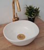 Picture of Oval Vessel Sink - Bathroom Washbasin - Custom 12"x10" - Brass Drain Cap Gift