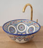 Picture of AMBRA Moroccan Bathroom Vessel Sink – Handcrafted Abstract Art Decor Basin