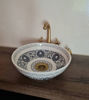 Picture of CUSTOMIZABLE Gray & White Ceramic Vessel / Drop In Sink, Bathroom Ceramic Sink Bowl, HandPainted Ceramic Basin, Bathroom Remodeling