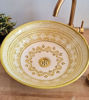Picture of Beige Moroccan Bathroom Vessel Sink – Handmade Ceramic Countertop Basin, Mid-Century Modern MEKHFI Design