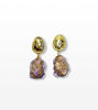 Picture of Gold Plated Amethyst Dangling Earrings | Lightweight Stone Drop Earrings