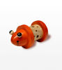 Charming handmade wooden rattle with a small orange bug, designed for babies to stimulate senses and enhance motor skills safely.