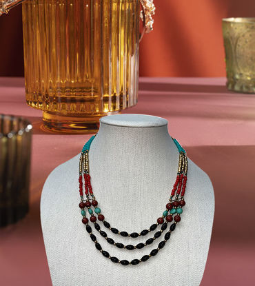 Picture of Handcrafted Bohemian Multi-Strand Beaded Necklace | Artisan Gifts for Women