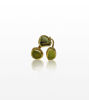 Picture of Gold Plated Green Amethyst Three Stone Ring - Natural Gemstone Jewelry