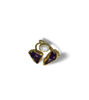 Picture of Gold Plated Amethyst Ring Natural Gold Plated Purple Amethyst Two Stone Pearl Ring