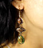 Picture of Gold-Plated Amethyst Hook Earrings | Handmade Brass Dangle Earrings for Women