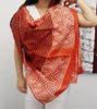 Picture of Hand-Painted Red & Black Silk Shawl | Artisan-Made Scarf | Luxury Gifts for Her