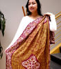Picture of Hand-painted Peanut Brown Silk Shawl - Artisan-made Indian Scarf Gifts