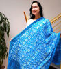 Picture of Hand-Painted Lagoon Blue Silk Shawl – Artisan-Made Indian Scarf