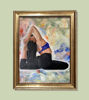 Picture of Piece of Mind: Vibrant Yoga-Inspired Acrylic Painting by Durrell Hunter | 36x36 in