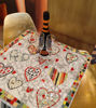 Picture of Mosaic Colorful Hearts Table; Square marble mosaic table for Valentine's day; Marble and tile mosaic table, Lovers hearts good vibes table