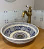 Picture of Hand-painted Custom Made Blue Vessel Sink with Customization Options