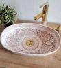 Picture of Custom Made 15 x 9 inch Handpainted Oval Bathroom Sink