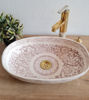 Picture of Custom Made 15 x 9 inch Handpainted Oval Bathroom Sink