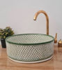 Picture of Olive Green Mid Century Modern Bowl Sink