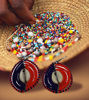 Picture of Maasai Beaded Earrings with Seashell - Handmade Ethnic Jewelry